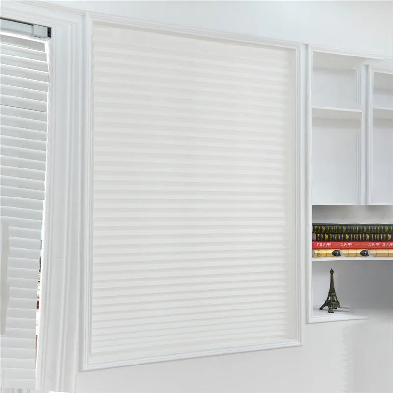 Self-Adhesive Pleated Blinds Half Blackout Windows Curtains for Kitchen Bathroom Balcony Shades For Coffee/Office Window