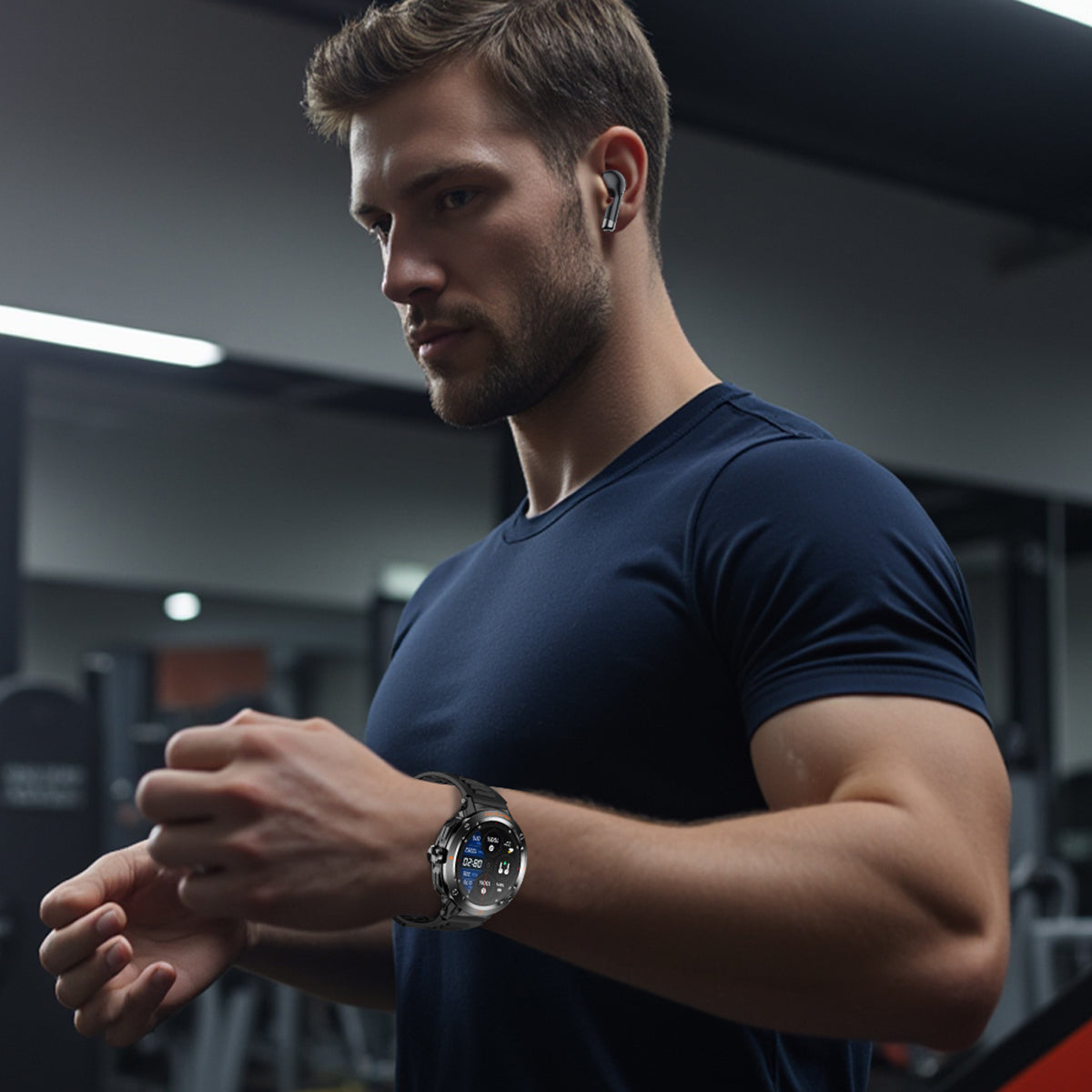 Smart Watch with Bluetooth Earbuds