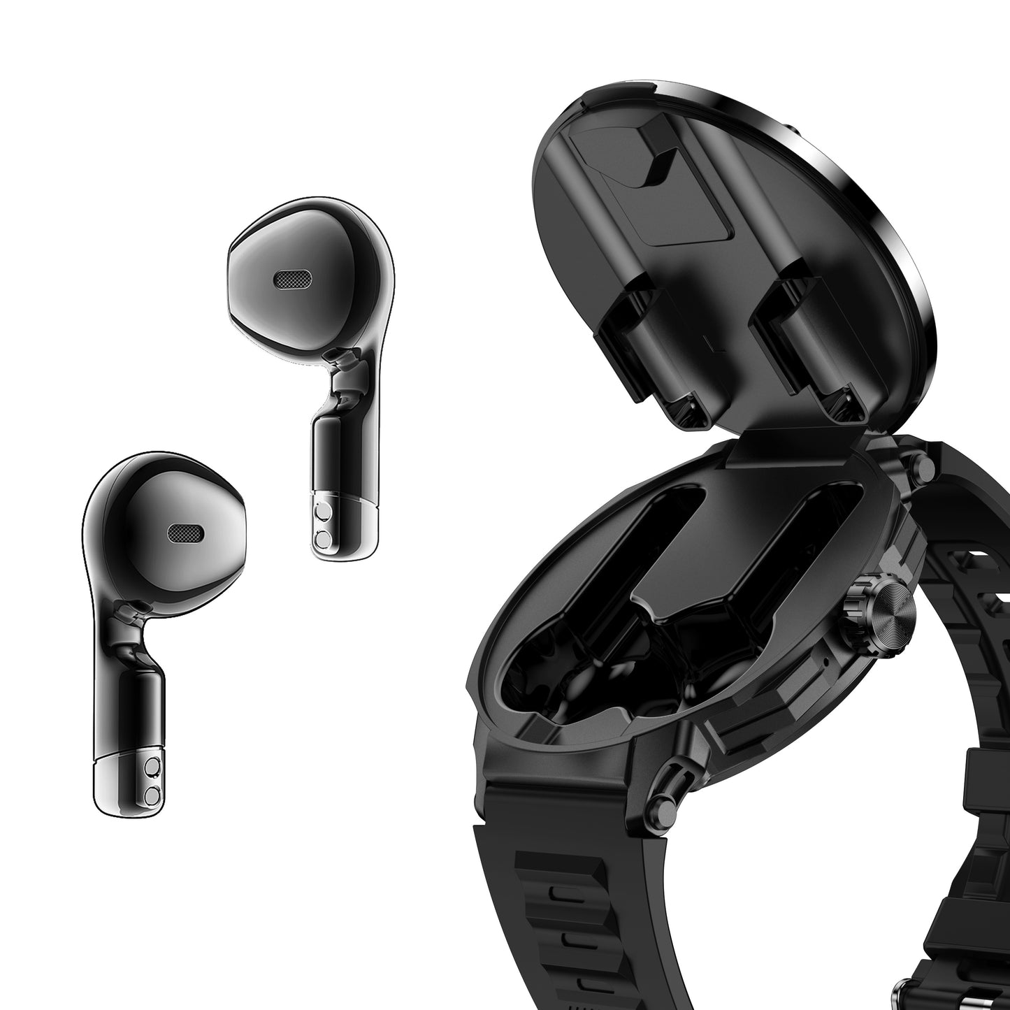 Smart Watch with Bluetooth Earbuds