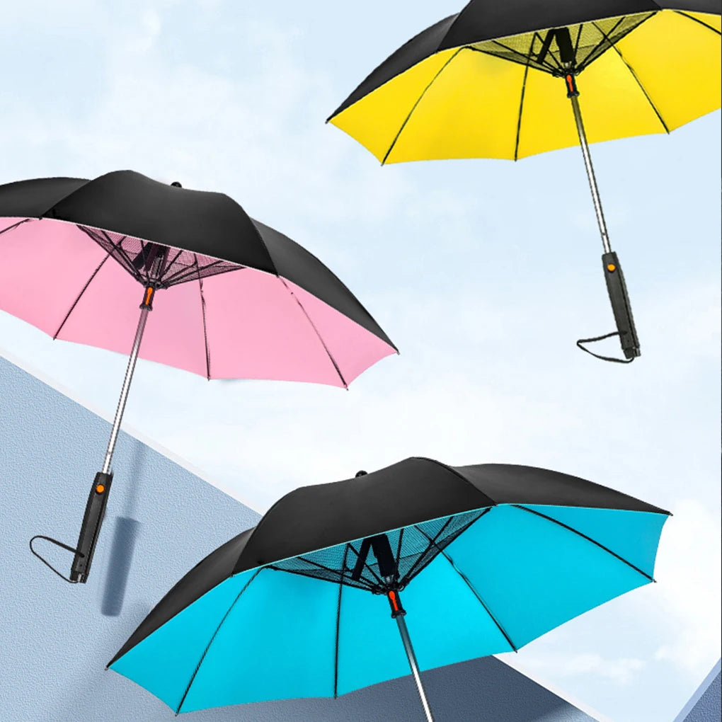 Umbrella With Fan And Mist Spray 3 in 1 Cooling Portable Summer Sunshade USB Rechargeable Fan Bumbershoot Uv Blocking Umbrella