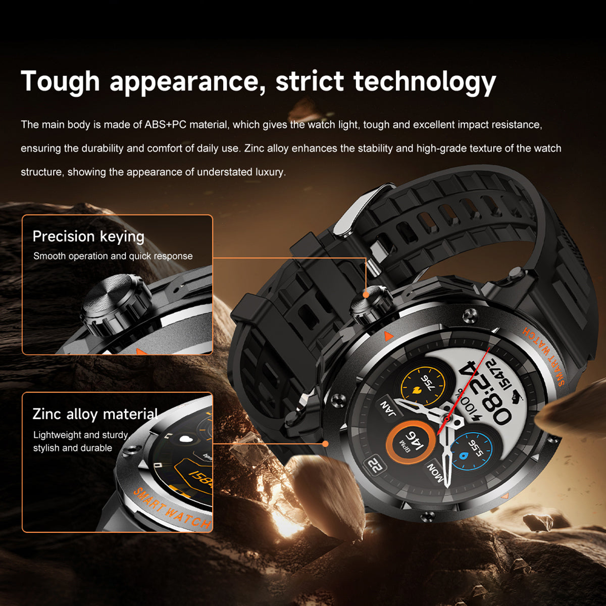 Smart Watch with Bluetooth Earbuds