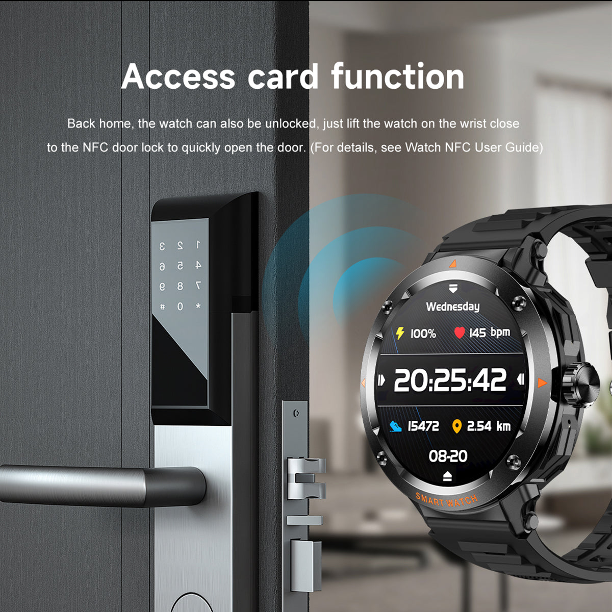 Smart Watch with Bluetooth Earbuds