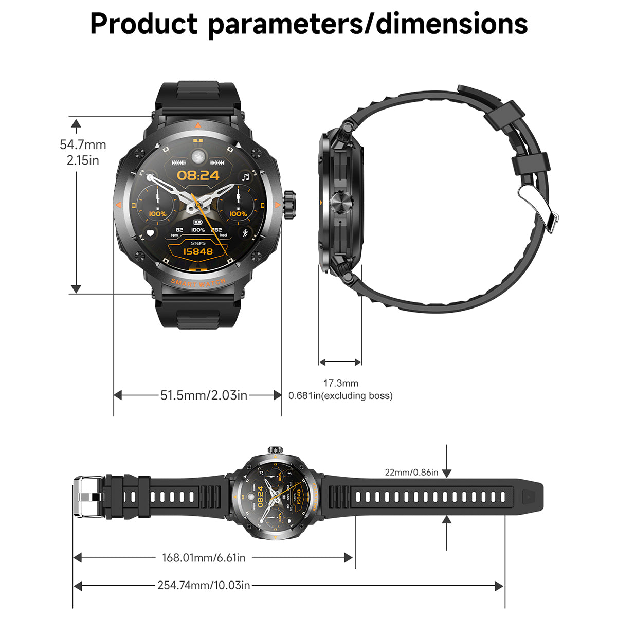Smart Watch with Bluetooth Earbuds