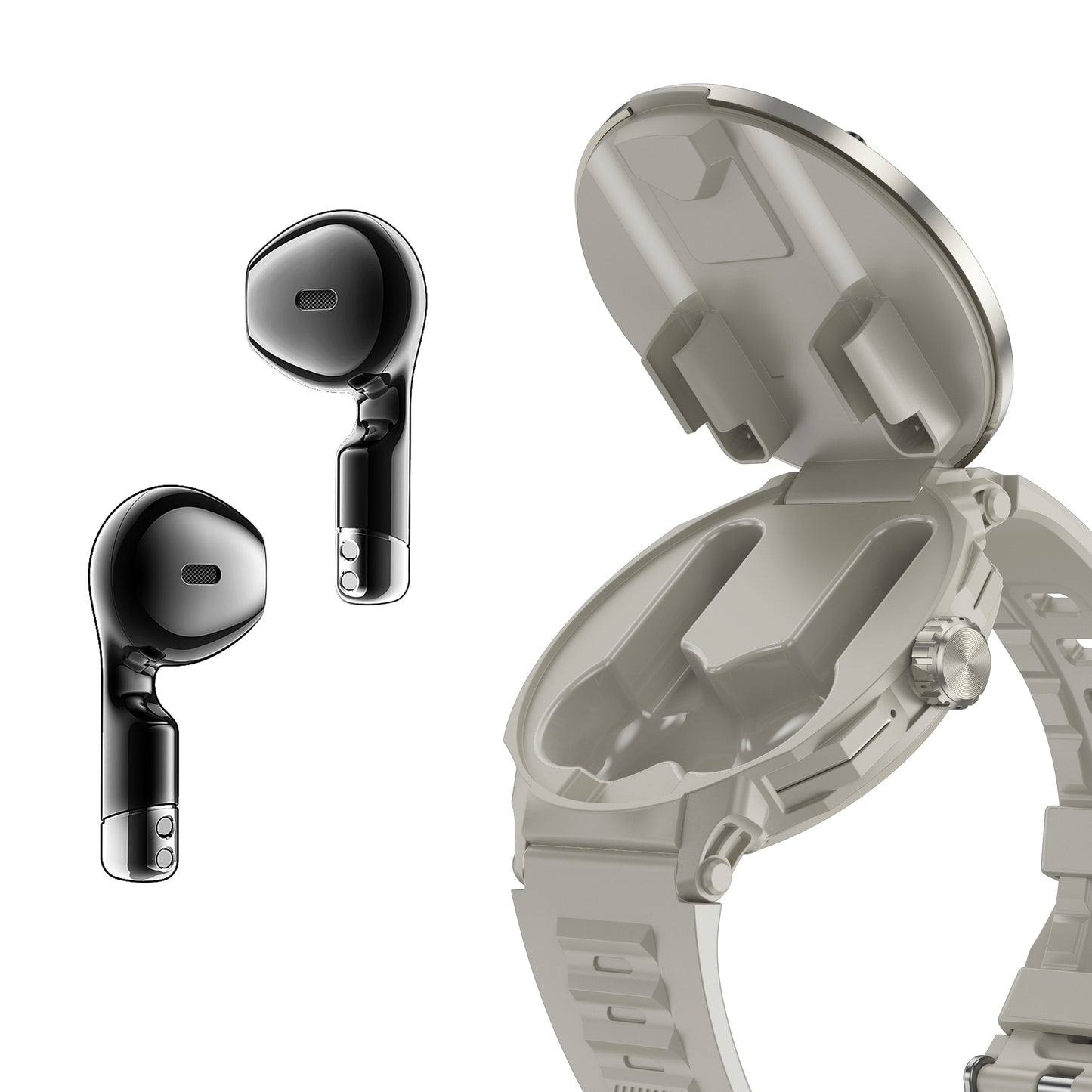 Smart Watch with Bluetooth Earbuds