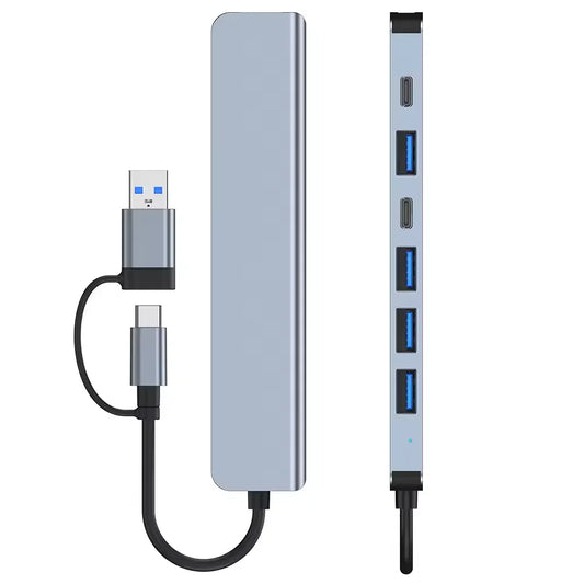 USB C Hub USB Splitter 7 in 1 USB Extender with 4 USB Port 1 USBC Port TF/SD Card Reader Audio Output Compatible with MacBook